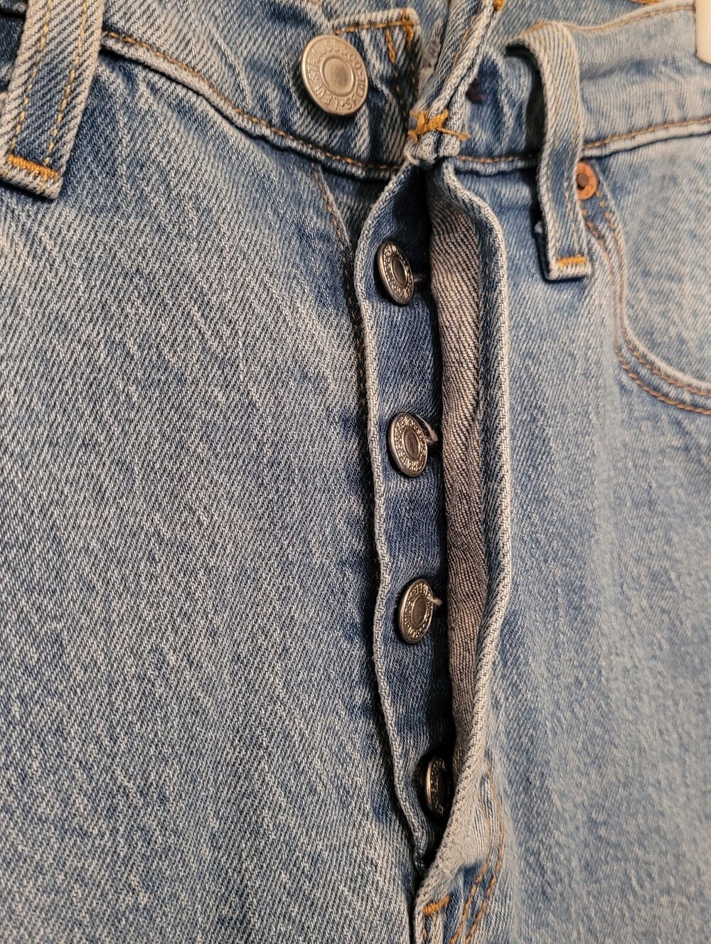 Classic Levi's 501 S Light Blue Button-Fly Jeans